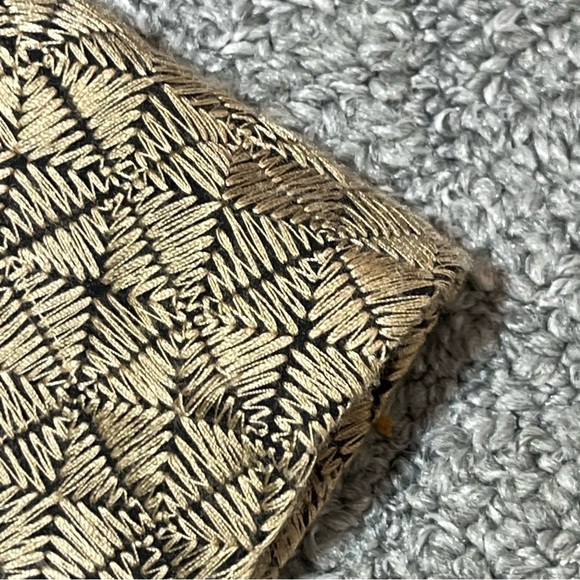 Talbots Collection A Line Skirt Size 2 Petite Black with Tan Allover Embroidery - Picture 8 of 12